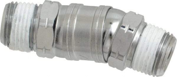 Value Collection - 3/8 x 3/8 Male NPT Pneumatic Hose Swivel Fitting - Steel, Nickel Plated - Apex Tool & Supply