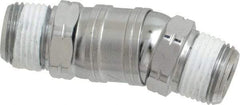 Value Collection - 3/8 x 3/8 Male NPT Pneumatic Hose Swivel Fitting - Steel, Nickel Plated - Apex Tool & Supply
