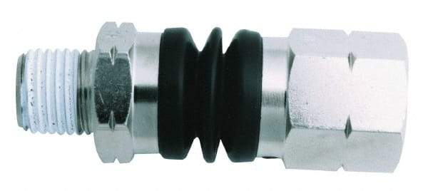 Value Collection - 1/4"MNPT x 1/8" FNPT Pneumatic Hose Swivel Fitting - Steel, Nickel Plated - Apex Tool & Supply