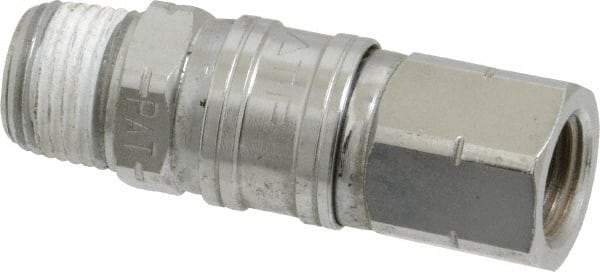 Value Collection - 1/4 x 3/8 Male x Female NPT Pneumatic Hose Swivel Fitting - Steel, Nickel Plated - Apex Tool & Supply