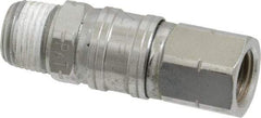 Value Collection - 1/4 x 3/8 Male x Female NPT Pneumatic Hose Swivel Fitting - Steel, Nickel Plated - Apex Tool & Supply