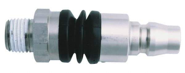 Value Collection - 1/4 x 1/4 Male x Female BSPT Pneumatic Hose Swivel Fitting - Steel, Nickel Plated - Apex Tool & Supply