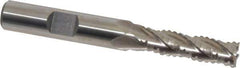 Interstate - 5/16" Diam, 1-1/8" LOC, 4 Flute Cobalt Roughing & Finishing Square End Mill - Uncoated, 2-15/16" OAL, 3/8" Shank Diam, Weldon Shank, 30° Helix, Non-Centercutting - Apex Tool & Supply