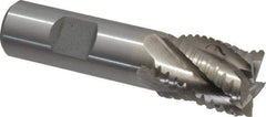 Interstate - 7/8" Diam, 1-1/8" LOC, 5 Flute Cobalt Roughing & Finishing Square End Mill - Uncoated, 3-3/8" OAL, 3/4" Shank Diam, Weldon Shank, 30° Helix, Non-Centercutting - Apex Tool & Supply