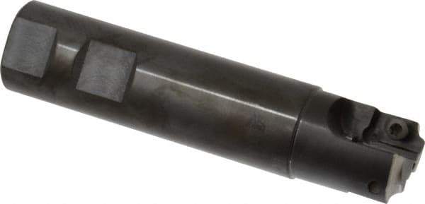 Cutting Tool Technologies - 0.12 to 0.12 Inch Cutting Radius, 1 Inch Cutter Diameter, 2 Style CV 12 Inserts, 1 Inch Shank Diameter, Indexable Concave Radius Cutter - 4.5 Inch Overall Length, Through Coolant - Apex Tool & Supply