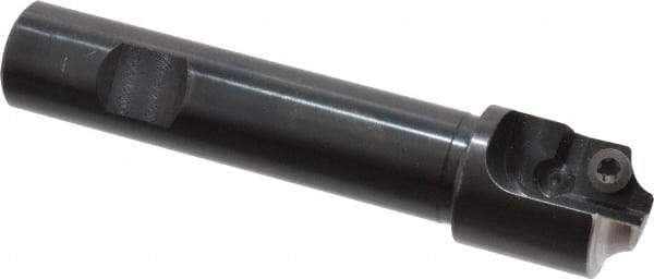 Cutting Tool Technologies - 0.25 to 0.25 Inch Cutting Radius, 1 Inch Cutter Diameter, 1 Style CV 15 Insert, 3/4 Inch Shank Diameter, Indexable Concave Radius Cutter - 4.5 Inch Overall Length, Through Coolant - Apex Tool & Supply