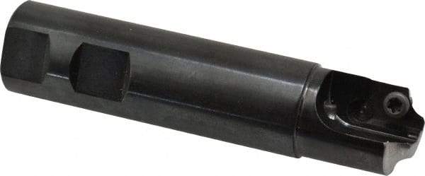 Cutting Tool Technologies - 0.25 to 0.25 Inch Cutting Radius, 1 Inch Cutter Diameter, 1 Style CV 15 Insert, 1 Inch Shank Diameter, Indexable Concave Radius Cutter - 4.5 Inch Overall Length, Through Coolant - Apex Tool & Supply