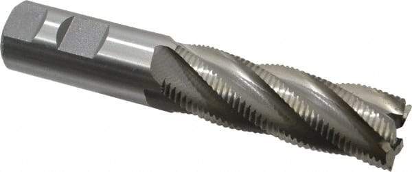 Interstate - 1" Diam, Fine Pitch, 3" LOC, 5 Flute Cobalt Roughing Square End Mill - Uncoated, 5-1/2" OAL, 1" Shank Diam, Single End - Apex Tool & Supply
