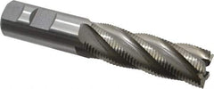 Interstate - 1" Diam, Fine Pitch, 3" LOC, 5 Flute Cobalt Roughing Square End Mill - Uncoated, 5-1/2" OAL, 1" Shank Diam, Single End - Apex Tool & Supply