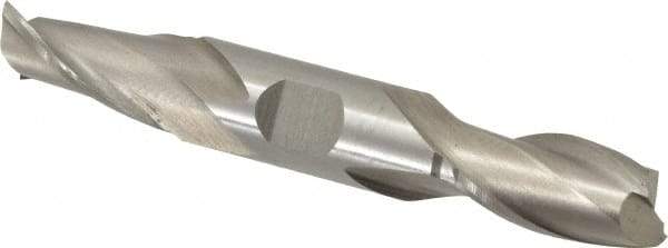 Interstate - 11/16", 1-5/16" LOC, 3/4" Shank Diam, 5" OAL, 2 Flute, Cobalt Square End Mill - Double End, Uncoated, Spiral Flute, Centercutting, Right Hand Cut, Right Hand Flute - Apex Tool & Supply