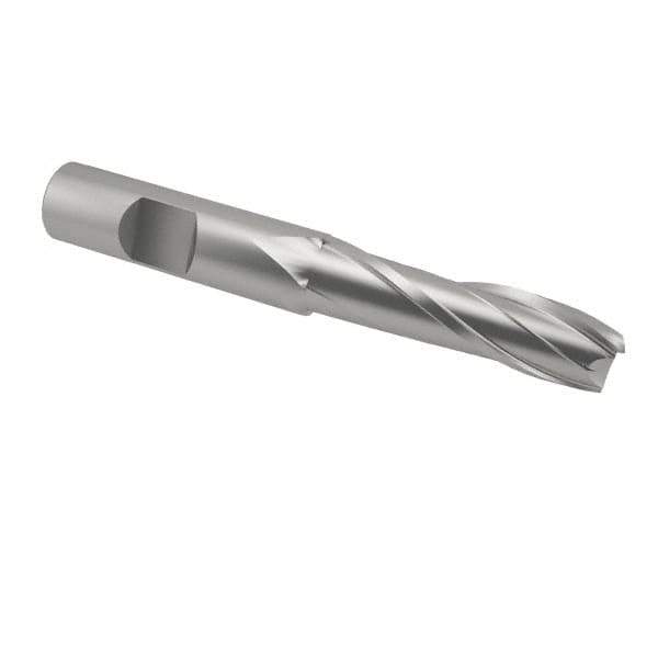 Interstate - 5/8", 2" LOC, 5/8" Shank Diam, 4-1/8" OAL, 2 Flute, Cobalt Square End Mill - Single End, Uncoated, Spiral Flute, Centercutting, Right Hand Cut, Right Hand Flute - Apex Tool & Supply