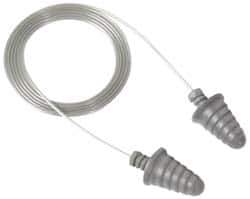 3M - Disposable, Corded, 32 dB Earplugs - Gray, 120 Pairs - Apex Tool & Supply