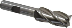 Interstate - 3/4", 1-5/8" LOC, 1/2" Shank Diam, 3-5/8" OAL, 4 Flute, Cobalt Square End Mill - Single End, Uncoated, Spiral Flute, 30° Helix, Centercutting, Right Hand Cut, Right Hand Flute - Apex Tool & Supply