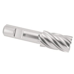 Interstate - 1-1/16", 1-5/8" LOC, 3/4" Shank Diam, 3-7/8" OAL, 6 Flute, Cobalt Square End Mill - Single End, Uncoated, Spiral Flute, 30° Helix, Centercutting, Right Hand Cut, Right Hand Flute - Apex Tool & Supply
