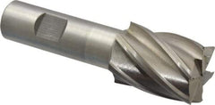 Interstate - 1-1/8", 1-1/2" LOC, 3/4" Shank Diam, 3-7/8" OAL, 6 Flute, Cobalt Square End Mill - Single End, Uncoated, Spiral Flute, 30° Helix, Centercutting, Right Hand Cut, Right Hand Flute - Apex Tool & Supply