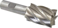 Interstate - 1-3/8", 2" LOC, 3/4" Shank Diam, 4-3/8" OAL, 6 Flute, Cobalt Square End Mill - Single End, Uncoated, Spiral Flute, 30° Helix, Centercutting, Right Hand Cut, Right Hand Flute - Apex Tool & Supply