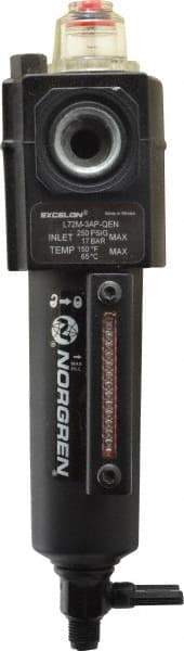 Norgren - 3/8" NPT, 250 Max psi Compact Micro Fog Lubricator - Metal Bowl with Sight Glass, Zinc Body, 36 CFM, 175°F Max Temp, 1.98" Wide x 7.46" High - Apex Tool & Supply