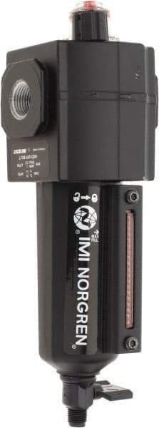 Norgren - 3/8" NPT, 250 Max psi Intermediate Micro Fog Lubricator - Metal Bowl with Sight Glass, Aluminum Body, 138 CFM, 175°F Max Temp, 2.68" Wide x 8.02" High - Apex Tool & Supply