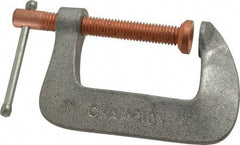 Made in USA - Light-Duty 2-1/4" Max Opening, 1-3/4" Throat Depth, Aluminum Alloy Standard C-Clamp - 875 Lb Capacity, 0" Min Opening, Standard Throat Depth - Apex Tool & Supply