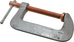 Made in USA - Light-Duty 3" Max Opening, 1-7/8" Throat Depth, Aluminum Alloy Standard C-Clamp - 1,100 Lb Capacity, 0" Min Opening, Standard Throat Depth - Apex Tool & Supply