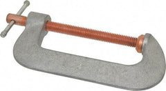 Made in USA - Light-Duty 4" Max Opening, 2" Throat Depth, Aluminum Alloy Standard C-Clamp - 1,500 Lb Capacity, 0" Min Opening, Standard Throat Depth - Apex Tool & Supply