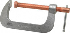 Made in USA - Light-Duty 5" Max Opening, 2-1/2" Throat Depth, Aluminum Alloy Standard C-Clamp - 1,850 Lb Capacity, 0" Min Opening, Standard Throat Depth - Apex Tool & Supply