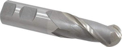 Interstate - 1" Diam, 2-1/4" LOC, 2 Flute Cobalt Ball End Mill - Uncoated, Single End, 4-3/4" OAL, 1" Shank Diam, Spiral Flute - Apex Tool & Supply