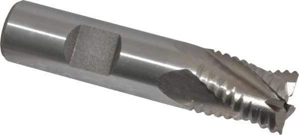 Interstate - 5/8" Diam, Coarse Pitch, 3/4" LOC, 4 Flute Cobalt Roughing Square End Mill - Uncoated, 2-7/8" OAL, 5/8" Shank Diam, Single End - Apex Tool & Supply