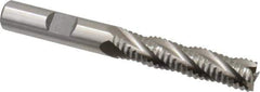 Interstate - 3/8" Diam, Coarse Pitch, 1-5/8" LOC, 4 Flute Cobalt Roughing Square End Mill - Uncoated, 3-3/16" OAL, 3/8" Shank Diam, Single End - Apex Tool & Supply
