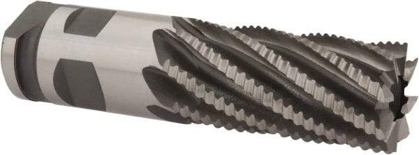 Interstate - 2" Diam, Coarse Pitch, 4" LOC, 8 Flute Cobalt Roughing Square End Mill - Uncoated, 7-3/4" OAL, 2" Shank Diam, Single End - Apex Tool & Supply