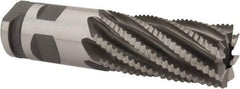 Interstate - 2" Diam, Coarse Pitch, 4" LOC, 8 Flute Cobalt Roughing Square End Mill - Uncoated, 7-3/4" OAL, 2" Shank Diam, Single End - Apex Tool & Supply