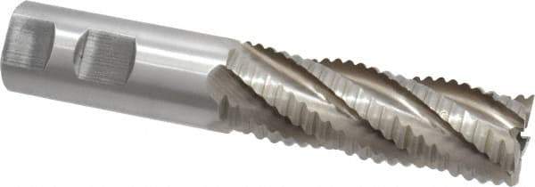 Interstate - 1" Diam, Coarse Pitch, 3" LOC, 5 Flute Cobalt Roughing Square End Mill - Uncoated, 5-1/2" OAL, 1" Shank Diam, Single End - Apex Tool & Supply