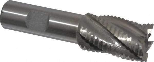 Interstate - 1" Diam, Coarse Pitch, 1-1/2" LOC, 5 Flute Cobalt Roughing Square End Mill - Uncoated, 3-3/4" OAL, 3/4" Shank Diam, Single End - Apex Tool & Supply