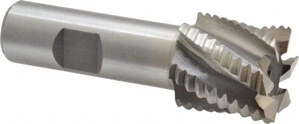 Interstate - 1-1/8" Diam, Coarse Pitch, 1-1/8" LOC, 6 Flute Cobalt Roughing Square End Mill - Uncoated, 3-3/8" OAL, 3/4" Shank Diam, Single End - Apex Tool & Supply