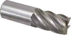 Interstate - 1-1/4", 2" LOC, 1-1/4" Shank Diam, 4-1/2" OAL, 6 Flute, High Speed Steel Square End Mill - Single End, Uncoated, Spiral Flute, 30° Helix, Centercutting, Right Hand Cut, Right Hand Flute - Apex Tool & Supply