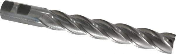 Interstate - 1", 6" LOC, 1" Shank Diam, 8-1/2" OAL, 4 Flute, High Speed Steel Square End Mill - Single End, Uncoated, Spiral Flute, 30° Helix, Centercutting, Right Hand Cut, Right Hand Flute - Apex Tool & Supply