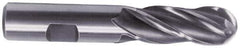 Hertel - 11mm Diam, 1" LOC, 4 Flute Cobalt Ball End Mill - Uncoated, Single End, 2-11/16" OAL, 3/8" Shank Diam - Apex Tool & Supply