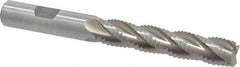Interstate - 1/2" Diam, Coarse Pitch, 2-1/2" LOC, 4 Flute Cobalt Roughing Square End Mill - Uncoated, 4-1/2" OAL, 1/2" Shank Diam, Single End, Centercutting - Apex Tool & Supply