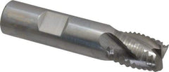 Interstate - 5/8" Diam, Coarse Pitch, 3/4" LOC, 4 Flute Cobalt Roughing Square End Mill - Uncoated, 2-7/8" OAL, 5/8" Shank Diam, Single End, Centercutting - Apex Tool & Supply