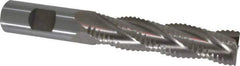 Interstate - 3/4" Diam, Coarse Pitch, 3" LOC, 4 Flute Cobalt Roughing Square End Mill - Uncoated, 5-1/4" OAL, 3/4" Shank Diam, Single End, Centercutting - Apex Tool & Supply