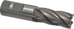 Interstate - 1" Diam, Coarse Pitch, 2" LOC, 5 Flute Cobalt Roughing Square End Mill - Uncoated, 4-1/2" OAL, 1" Shank Diam, Single End, Centercutting - Apex Tool & Supply