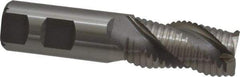 Interstate - 1" Diam, Coarse Pitch, 2" LOC, 3 Flute Cobalt Roughing Square End Mill - Uncoated, 4-1/2" OAL, 1" Shank Diam, Single End, Centercutting - Apex Tool & Supply