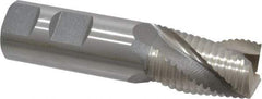 Interstate - 1" Diam, Coarse Pitch, 1-5/8" LOC, 3 Flute Cobalt Roughing Square End Mill - Uncoated, 4-1/8" OAL, 1" Shank Diam, Single End, Centercutting - Apex Tool & Supply