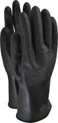 North - Size L (9), 11" Long, 16 mil Thick, Butyl Chemical Resistant Gloves - Textured Finish, Rolled Cuff, Black - Apex Tool & Supply