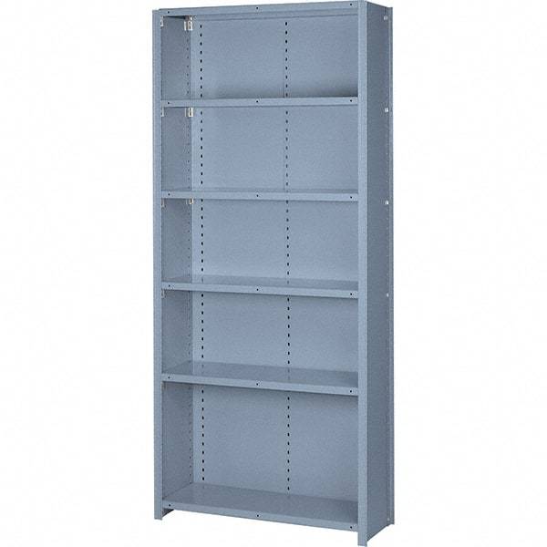 Lyon - 6 Shelf, 600 Lb. Capacity, Closed Shelving Starter Unit - 36 Inch Wide x 12 Inch Deep x 84 Inch High, Gray - Apex Tool & Supply