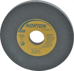 Norton - 6" Diam x 1-1/4" Hole x 1/2" Thick, I Hardness, 120 Grit Surface Grinding Wheel - Silicon Carbide, Type 1, Fine Grade, 4,140 Max RPM, Vitrified Bond, No Recess - Apex Tool & Supply