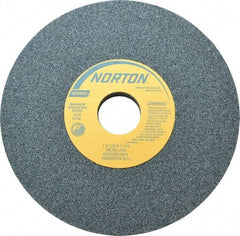 Norton - 7" Diam x 1-1/4" Hole x 1/2" Thick, J Hardness, 60 Grit Surface Grinding Wheel - Silicon Carbide, Type 1, Medium Grade, 3,600 Max RPM, Vitrified Bond, No Recess - Apex Tool & Supply