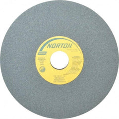 Norton - 8" Diam x 1-1/4" Hole x 1/2" Thick, I Hardness, 100 Grit Surface Grinding Wheel - Silicon Carbide, Type 1, Fine Grade, 3,600 Max RPM, Vitrified Bond, No Recess - Apex Tool & Supply