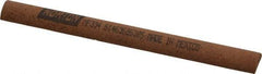 Norton - 4" Long x 3/8" Diam Aluminum Oxide Sharpening Stone - Half Round, Medium Grade - Apex Tool & Supply