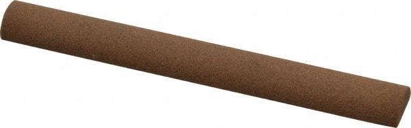 Norton - 4" Long x 1/2" Diam Aluminum Oxide Sharpening Stone - Half Round, Medium Grade - Apex Tool & Supply
